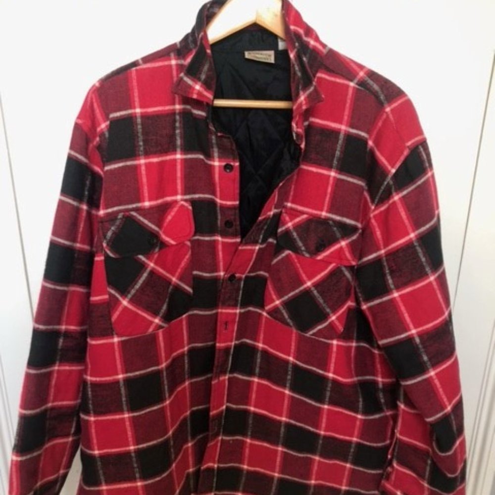 Vintage 1970's Plaid Flannel Shirt-Jacket (L)